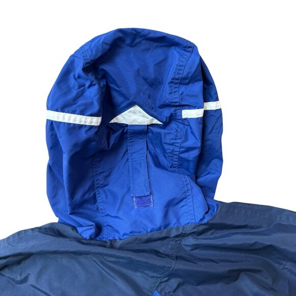 Vtg Columbia Rain Jacket Mens Medium Windbreaker Hooded Blue White - Picture 6 of 12
